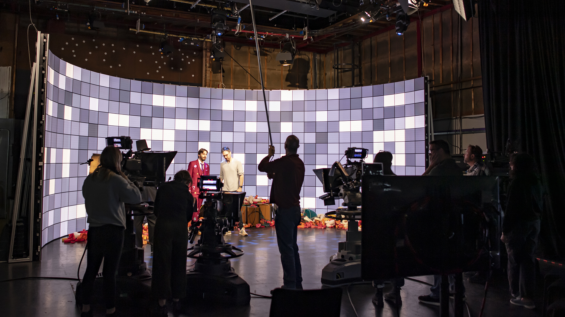 Image of a film set at the National Film and Television School campus
