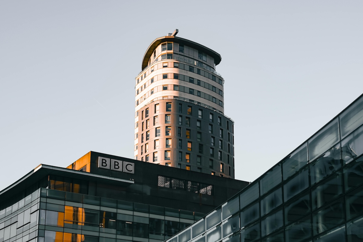 Exterior of BBC headquarters at MediaCityUK in Manchester